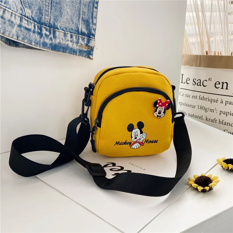 Genuine Disney Cartoon Anime Mickey Mouse Canvas Shoulder Bags Cute Fashion Women's Handbags Minnie Messenger Bag Girls Gifts crossbody bag women shoulder bag women messenger bag