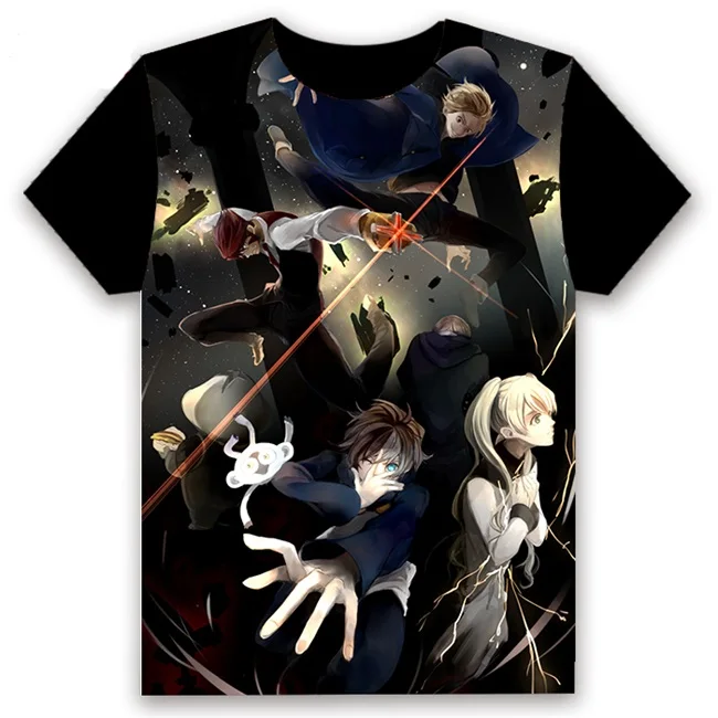 Hot Anime T-shirt:Kekkai Sensen Leonardo Watch Chain Sumeragi Cosplay Short Sleeve Unisex Casual Black Tee Summer Funny Shirt - Цвет: 22
