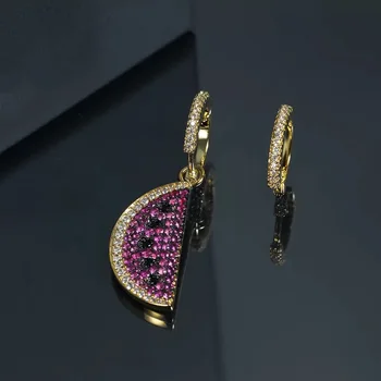 

2019 new arrival Europe pink watermelon earrings special trendy kawaii drop earrings for women lady girl