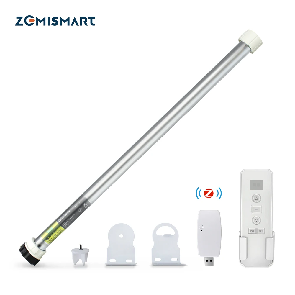 Двигатель Zemismart Tuya Zigbee для роликовой шторки труб 17 мм 25 встроенный аккумулятор