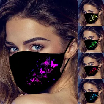 

5pc Mouth Masks Mascarilla Butterfly Print Face Mask Washable Elastic Earloop Masque Respirator Маска Reusable Mascherine Masque
