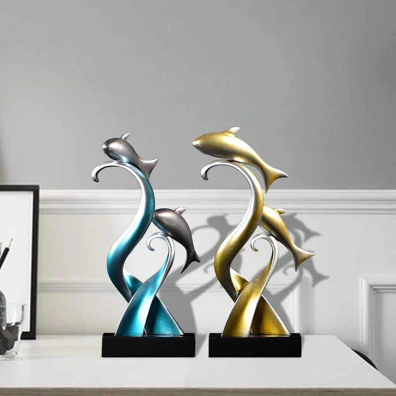 

Home Decoration Accessories Fish Statues Resin Ornaments Garden Decoration Fish Sculpture Birthday Christmas Gift Craft Figurine