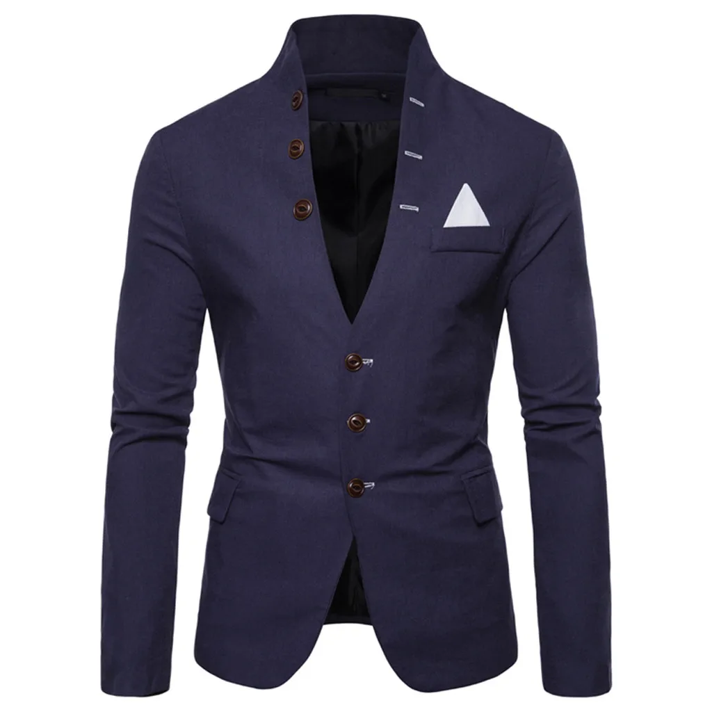 Slim fit мужской костюм куртка с модным tong chongfeng/мужской костюм Блейзер на каждый день со стоячим воротником карнавальный костюм homme солидных мужчин пиджак d91004