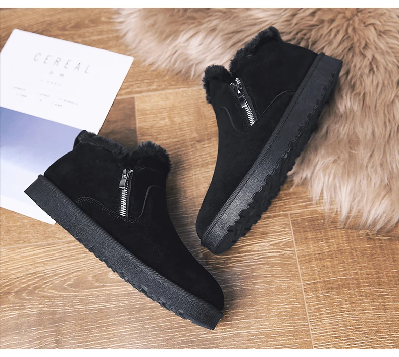 men women winter warm work boots with plush fur casual lightweight ankle boots waterproof anti-skid outdoor sneakers sports shoes couple unisex plus size shoes (26)