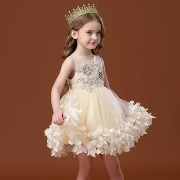 

Elegant Girls Wedding Dress Children Party Dress Flower Gown Kids Dresses Girls Birthday Party Dress New Year Princess Vestido