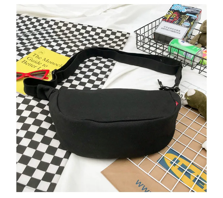 Harajuku Simple Canvas Dumpling Bag Ann ke ni Korean-style New Style Frog Pendant Shoulder Square Sling Bag