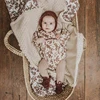 Baby Knitted Cotton Blanket 92x86cm Newborn Receiving Swaddle Wrap with Flower Edge Bath Towel Infant Bedding Stroller Cover 3