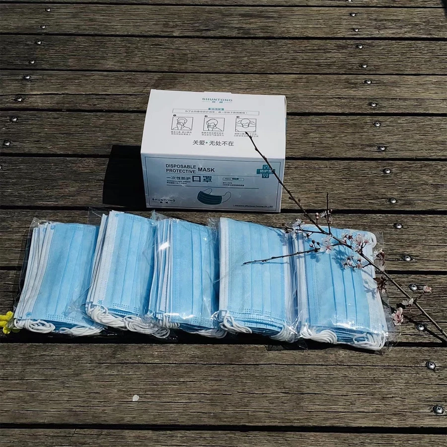 

100pcs Disposable 3 Layer Mask Prevent Dust Respirator Outdoor Home Breathable Protecting Respirators One Time Use Masks