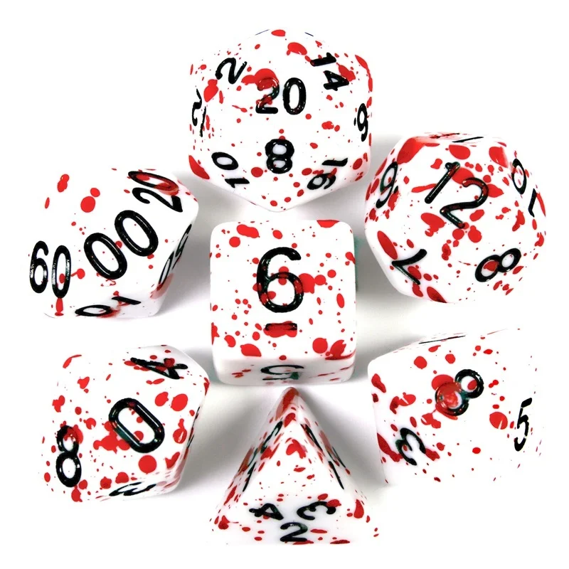 Halloween Party Game Toys Props Bloody Dice Set 7pcs Unique Halloween Gift Halloween Decoration