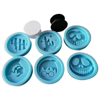 

8 Pcs Phone Grip Epoxy Resin Mold Silicone Mould DIY Crafts Polymer Clay Jewelry Making Tool