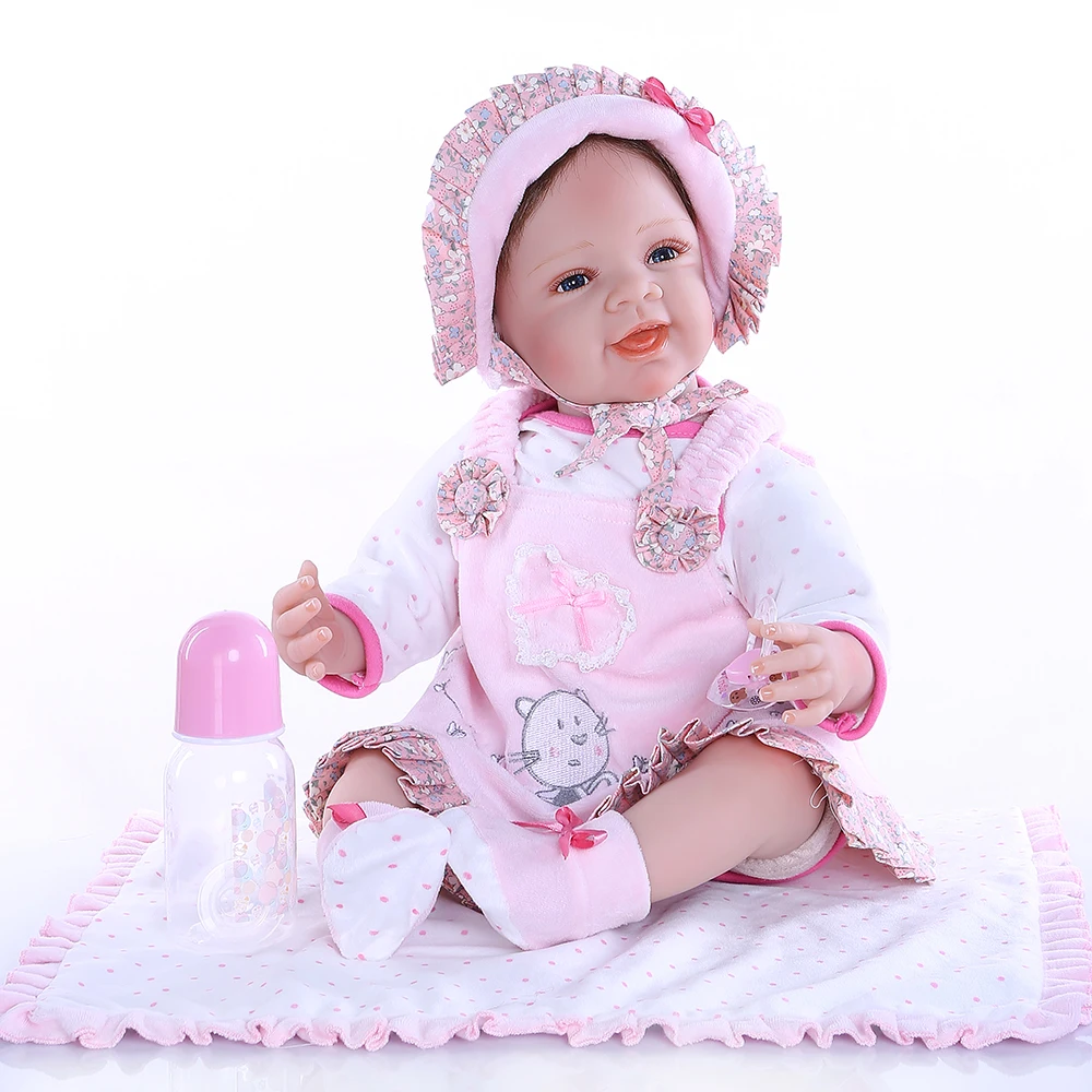 

3/4 Silicone Reborn Dolls 52 cm Alive Toddler Realistic Lifelike little Girl Baby Doll reborn Birthday Play Toys for Children