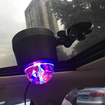 

car interior cd DVD usb Decoration DJ Music Sound remote control Strobe 3 colors Rotate roof led projector light