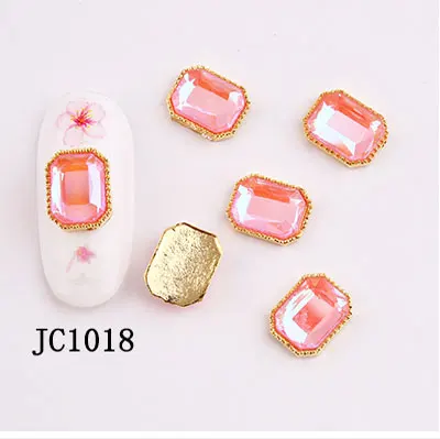 JC1018-100pcs 100 шт светящиеся плоские Стразы для ногтей в темноте Смешанные 12 узоров Кристалл 3D длинный восьмиугольный, Ромб, дизайн ногтей горный хрусталь JC10112 - Цвет: JC1018-100pcs