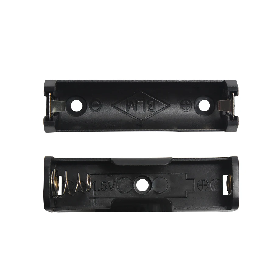 

50Pcs AA Size Power Battery Storage Case Box Holder 1 Slot With Pin PCB Spring Clip 14500 Battery Container Drop Shipping