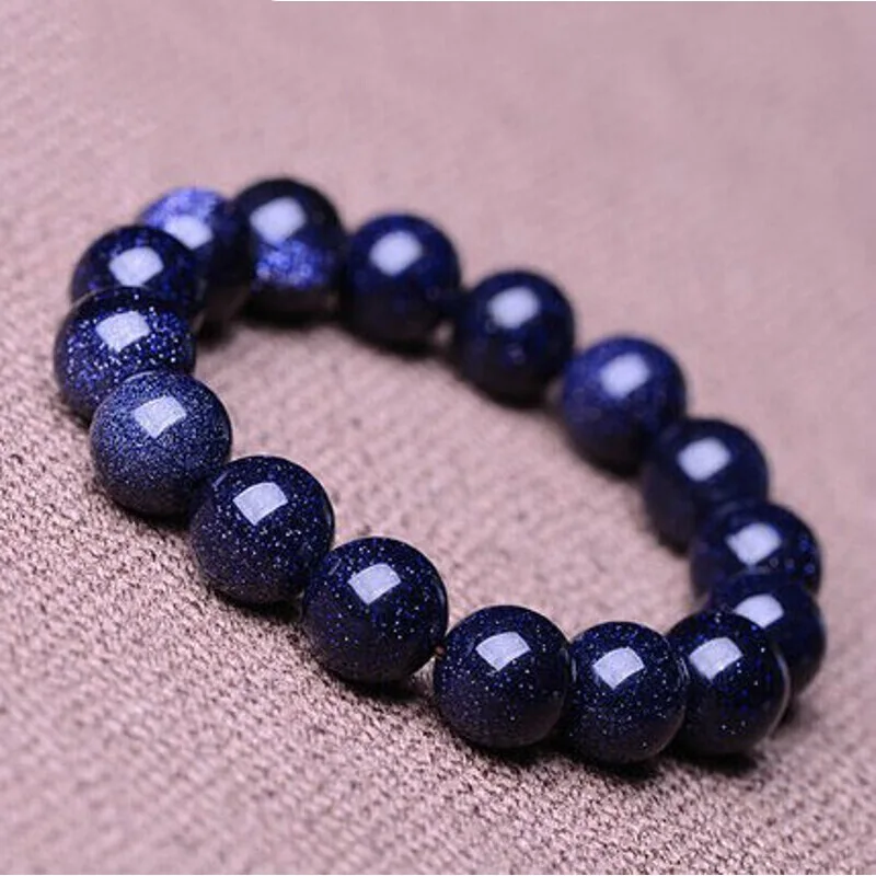 

Natural Blue Sandstone Starry Sky Bracelet Men Women's Charm Beaded Bracelet Crystal Bracelet Couple Jewelry Birthday Gifts