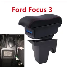 Для Ford focus 3 подлокотник коробка центральный магазин содержание фокус mk3 нарукавники коробка с подстаканником пепельница с интерфейсом USB Универсальная модель
