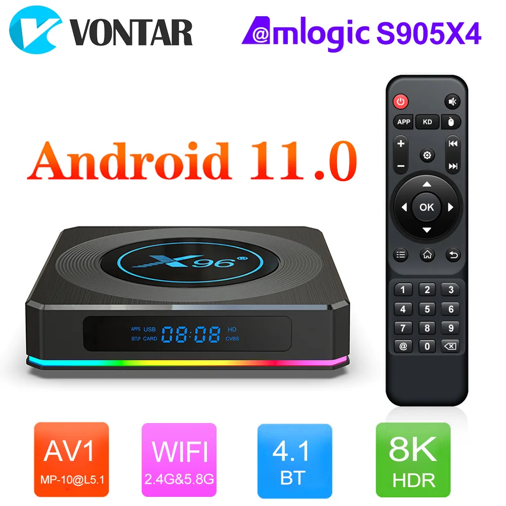2021 Smart TV Box Android 11 X96 X4 Amlogic S905X4 4GB 64GB 32GB Wifi 8K Youtube BT Media Player X96X4 TVBOX Set top box | Электроника