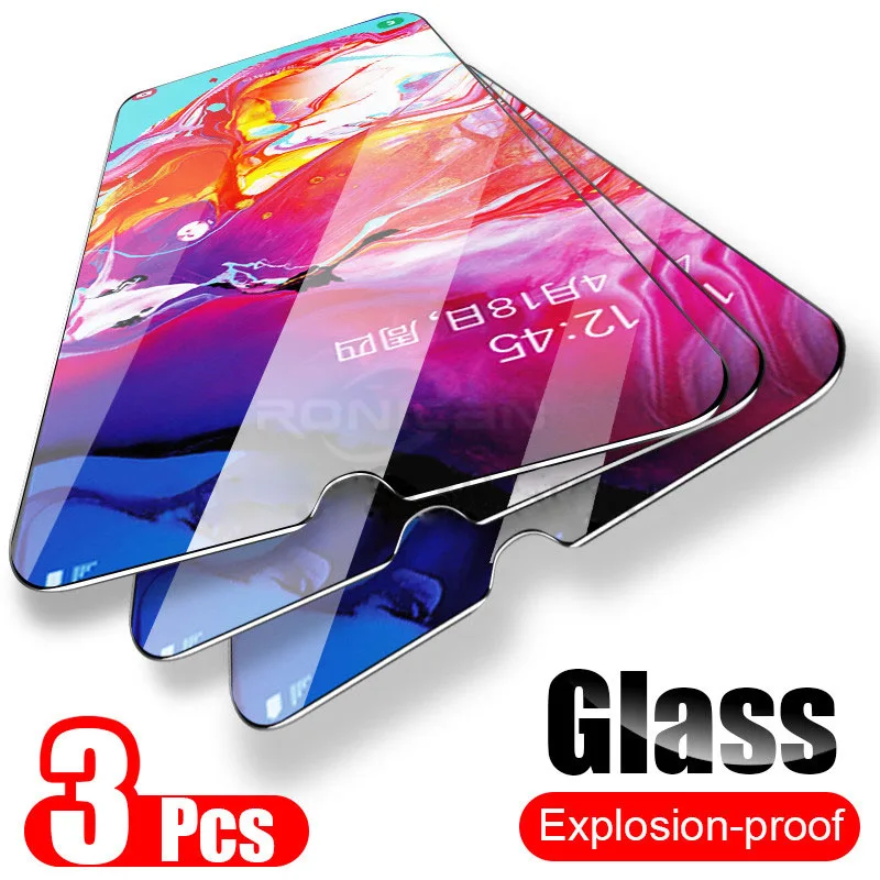 Закаленное стекло для Samsung Galaxy A50 A30 M20 M30 A20 A20E A40 A80 A70 A60 (3 шт.) | Мобильные телефоны и
