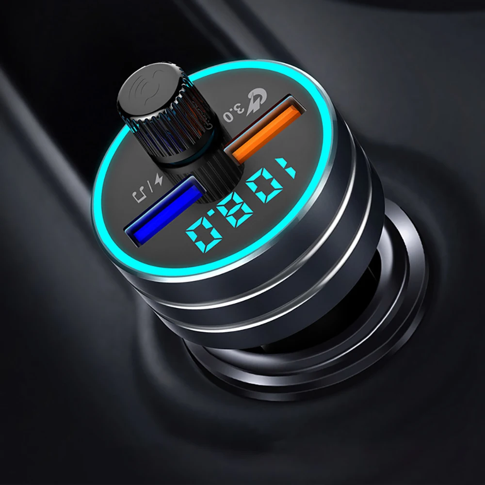 Автомобильное зарядное устройство Bluetooth V5.0 адаптер QC3.0 для быстрой зарядки