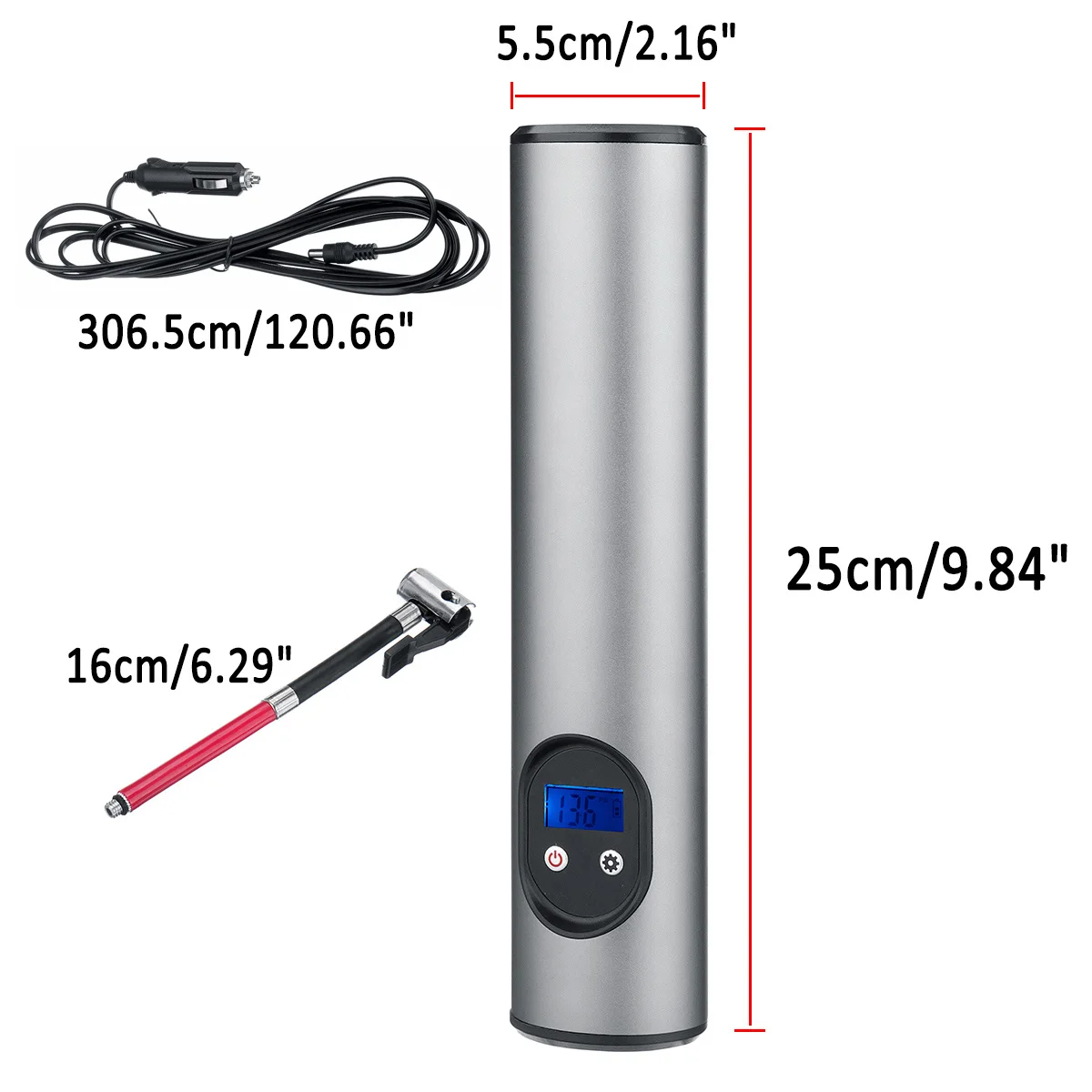 3Color 12V 150PSI 20L/min LCD Display Rechargeable Air Compressor Inflatable pump for Car Bicycle Tires Ball Swimming Rings Toys