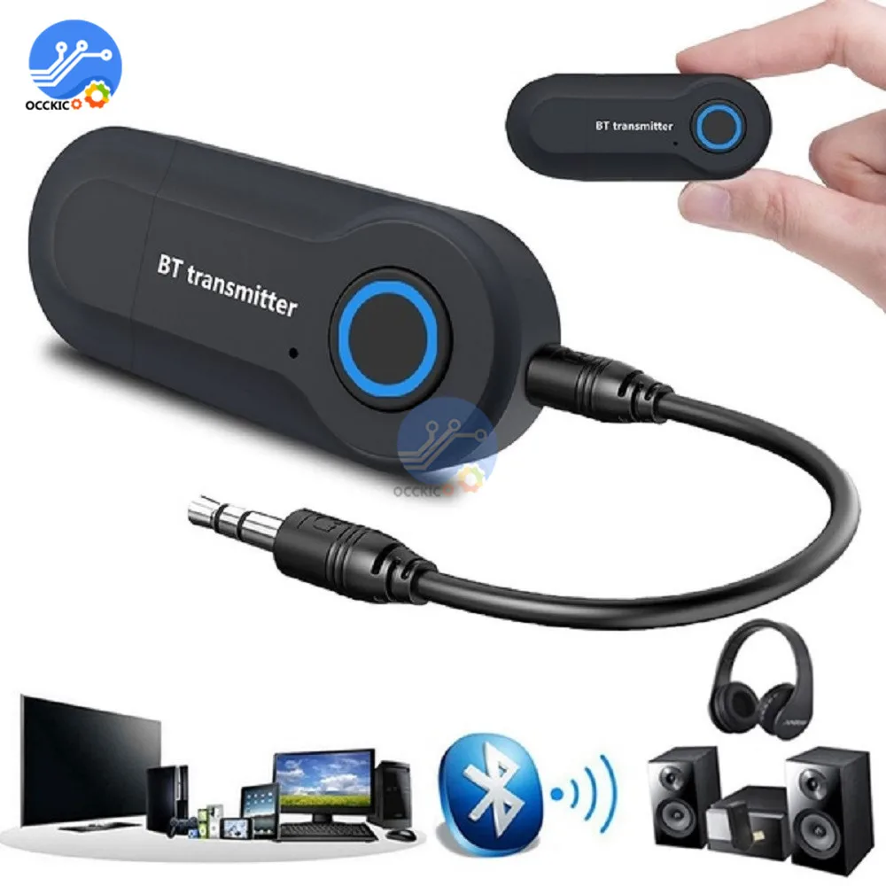 Wireless Bluetooth Transmitter A2DP Audio RCA to 3.5mm AUX USB Bluetooth Adapter For TV Phone PC Stereo Audio