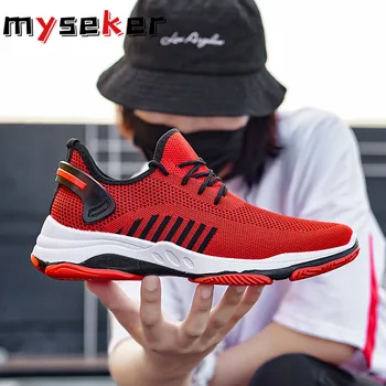 

Spring Autumn Men's Sneaker Light Weight Low Top Men Running Shoes Male Mesh Athletic Shoe Slip on Thick Bottom Sport Shoes Y9