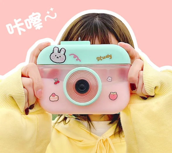 lovely portable summer strap large capacity watertight straw camera cup J03