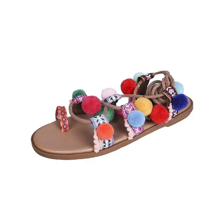 

2019 Summer Wind Crossing Bandage Sandals Woman Beach Rome Shoe