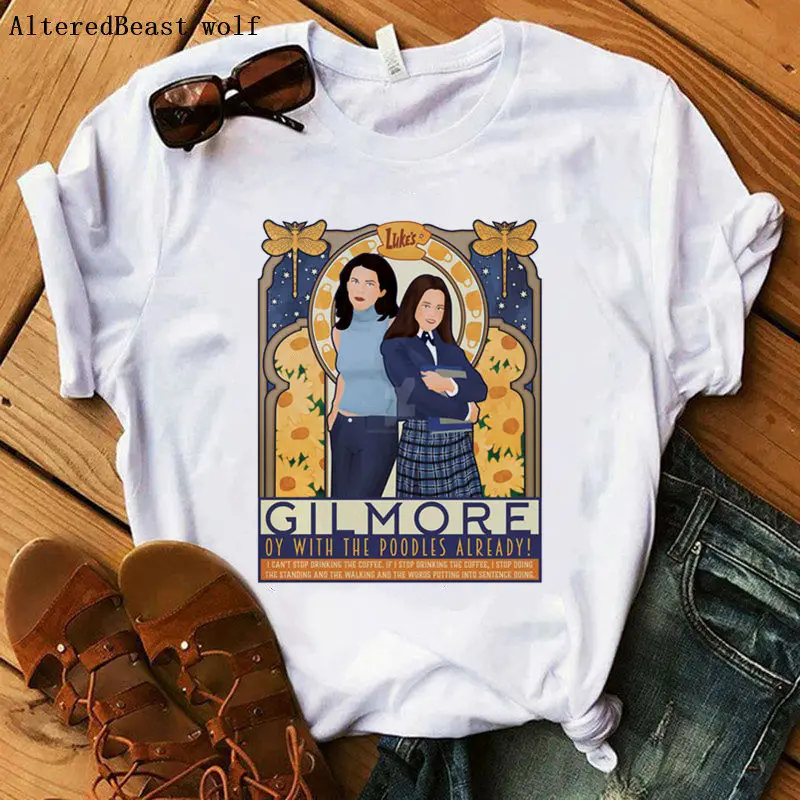 as picture LUKE'S футболка Gilmore футболка для девочек забавная Футболка с принтом женская летняя повседневная одежда с коротким рукавом женская vogue с круглым вырезом harajuku - Цвет: as picture