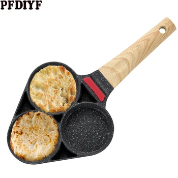 

Creative 3/4 Hole Non-stick Omelet Pan for Burger Egg Ham PanCake Maker Frying Pans No Oil-smoke Breakfast Grill Wok Cooking Pot