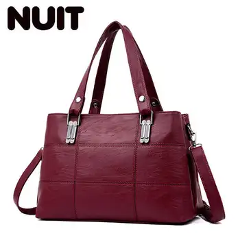 

Brand Women Leather Handbags Women's Shoulder Bags Female Messenger Bag Large Capacity Ladies Casual Tote Bag Black Red