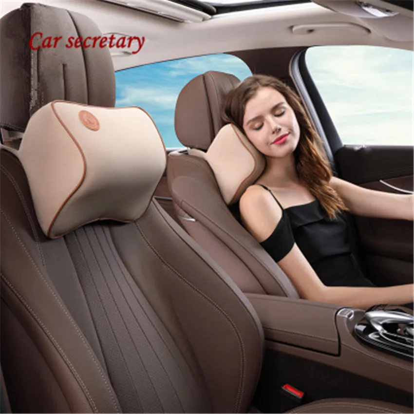 

Car secretary Car Pillow Space Memory Foam Fabric Neck Headrest Covers Vehicular Pillow Car Seat Cover Headrest car accessories
