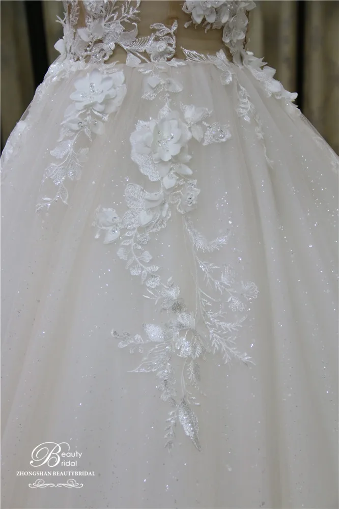 Beautybridal реальные фотографии роскошное свадебное платье es Chaple с кружевными аппликациями и открытыми плечами свадебное платье Vestido JM015