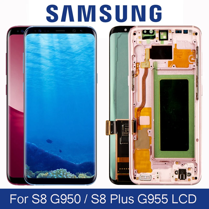 Оригинальный Super AMOLED дисплей для Samsung S8 G950F G950U Plus G955 G955F сенсорный ЖК-экран