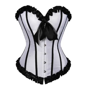 

Exotic Corset Lingerie Satin Bustiers & Corsets Push Up Vintage Style Victorian Overbust Corset Pattern Korsett Clothing Green