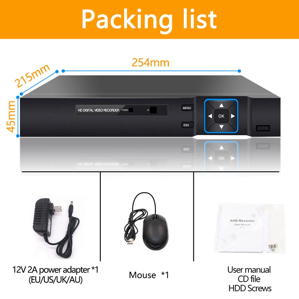 5M N 5 в 1 4CH AHD/TVI/CVI/CVBS/IP DVR CCTV видео рекордер P2P VGA HDMI для ip камеры xmeye|Видеорегистратор