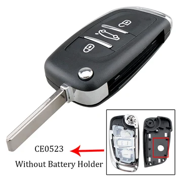 

CE0523 Modified Flip Folding Remote Car Key Shell Case 2 / 3 Buttons with HU83 / VA2 Blade Fit for Peugeot 306 / 407 / 807