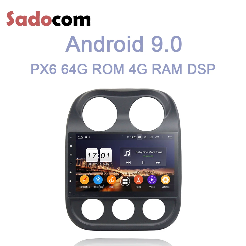 10," DSP TDA7851 Android 9,0 4 Гб+ 64 ГБ+ 8 ядерный автомобильный dvd-плеер gps ГЛОНАСС карта Авторадио Bluetooth 4,2 для Jeep Compass