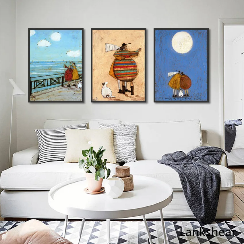 

Vintage Posters And Prints Scandinavian Nordic Wall Art Picture Happy Family Abstract Love Canvas Painting For Bedroom Home