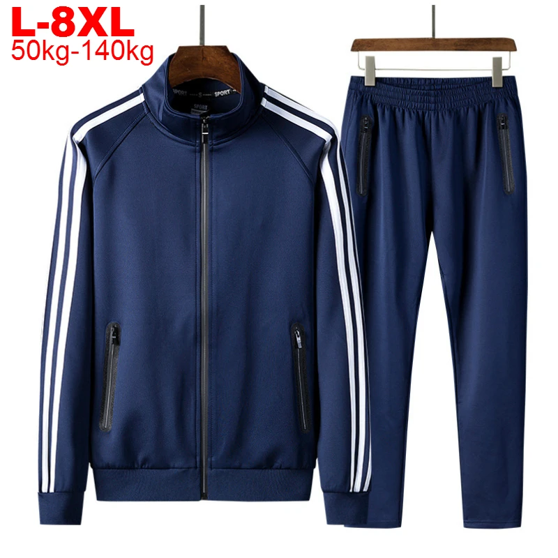 

Men Oversized Sweats Jacket Suits Plus Size Sportswear Men Set Tracksuit Jacket+pants Mens Tracksuits 8xl 7xl Men's Sports Suit