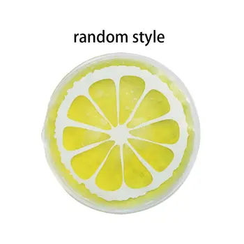 

Summer Portable Mini Physiotherapy PVC Cooler Bag Cute Cartoon Round Shape Bright Colored Fruit Cold Compress Ice Pack Gel