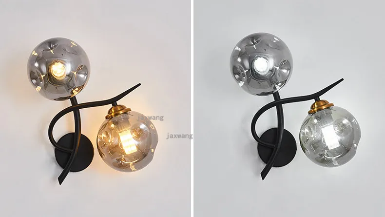 Nordic LED Wall Lamp Glass Lighting Light Fixtures Creative Bedside Lamp Living Room Home Indoor Sconces Wall Lamps Modern Decor