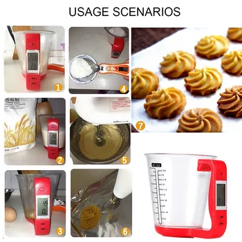 

Hostweigh Measuring Cup Kitchen Scale Digital Scale Electronic LCD Scale Temperature Measuring Cups