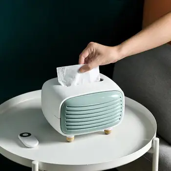 

Nordic Style Mini Radio Shape Tissue Holder Storage Box Container Home Office Restaurant Desktop Decoration 1pcs New Hot