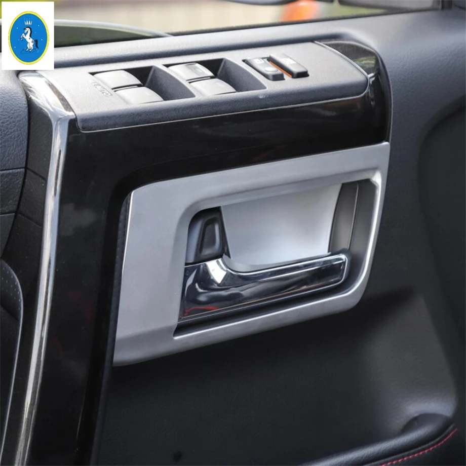 Yimaautotrims авто аксессуар Внутренняя дверь Потяните дверная ручка чаши Крышка отделка Подходит для Toyota 4runner 2010- ABS углеродного волокна