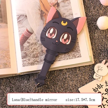 

Anime Sailor Moon Luna Cosplay Accessories handle mirror Women Girls Portable Make Up Mirror