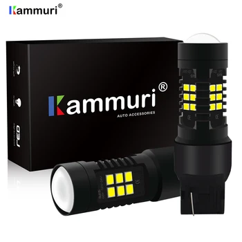 

KAMMURI W21W LED 7440 T20 WY21W LED Bulb Car Turn Signal Lamp Brake Reverse Tail Light Auto Bulb Car 12V LED White Yellow Red