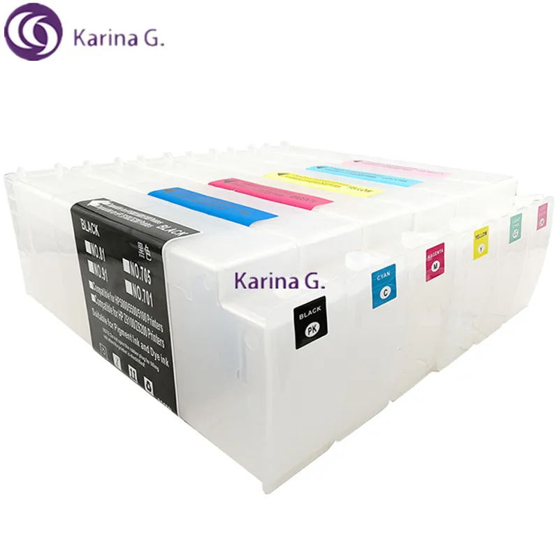 6 Colors Refillable Empty Ink Cartridge for HP 81 suit For HP 5000