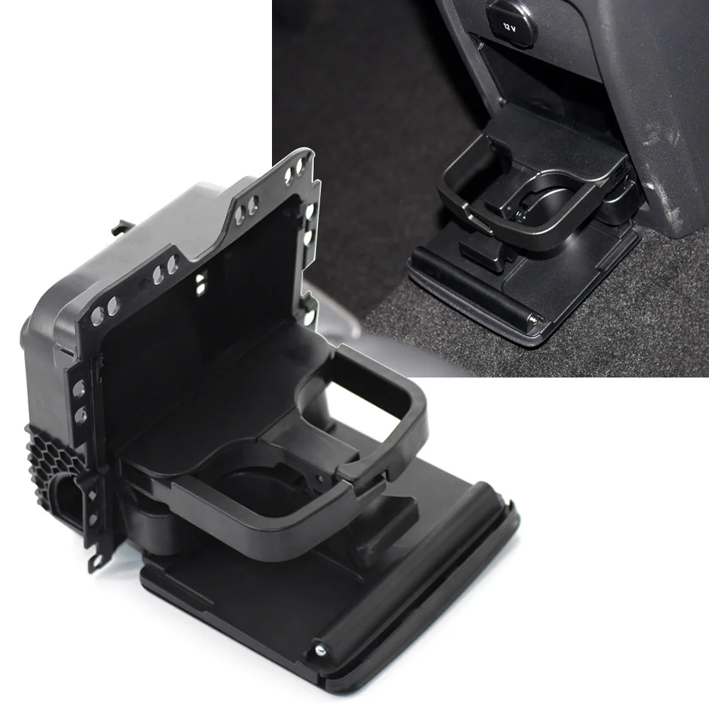 Car Cup Holder Folding Multifunctional Rear Drinks Holder For Volkswagen Tiguan 5n Abs Plastic