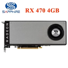 Placa de vídeo 256bit gddr5 da safira rx 470 4gb placas gráficas para amd rx 400 séries cartões rx470 4g displayport hdmi rx474 usado